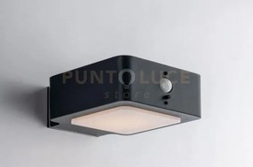 Applique led ted antracite 3w 300lm 4000k pannello solare e sensore...
