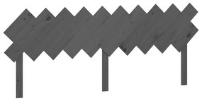 Testiera per letto grigia 196x3x80,5 cm legno massello di pino