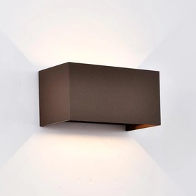 Applique LED moderno da esterno Davos Double doppia luce marrone IP54, luce bianco caldo 91.6 lumen, MANTRA
