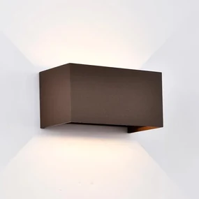 Applique LED moderno da esterno DAVOS DOUBLE marrone IP54, luce bianco caldo 91.6 lumen, MANTRA