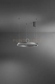 Sospensione in metallo e alluminio grigio etere d.81cm biemissione...