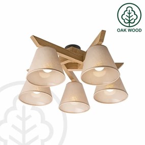 Brilagi - LED  Lampadario a plafone ANTHONY 5xE14/40W/230V quercia/beige