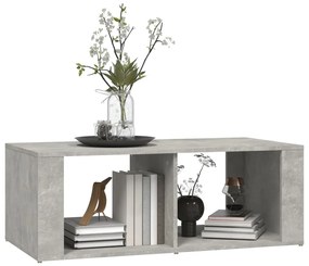 Tavolino salotto grigio cemento 100x50x36 cm legno multistrato