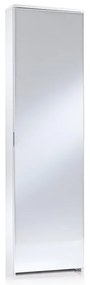 Scarpiera a specchio 1 anta doppia profondità L 50 x H 178 x P 18 cm 10 paia, bianco