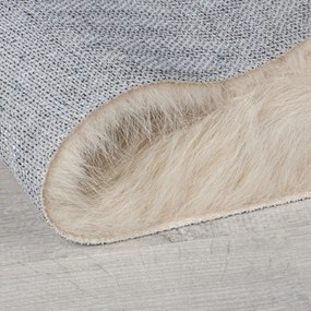 Tappeto in pelliccia sintetica crema 80x150 cm Waffle Faux Fur - Flair Rugs