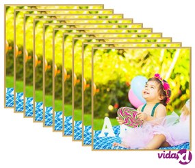 vidaXL Cornici Foto Collage 10 pz per Parete o Tavolo Oro 20x20cm MDF