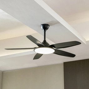 Lucande ventilatore da soffitto LED Divian, nero, DC, silenzioso, CCT