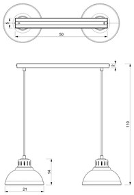 Lampadario a sospensione con filo SVEN 2xE27/15W/230V beige