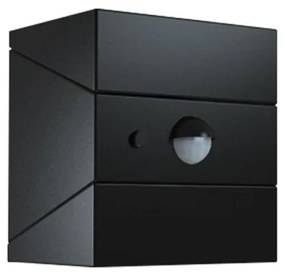 Lampada solare da parete a LED con sensore, 2,5 W / 3,7 V, IP65, 1200 mAh, nera