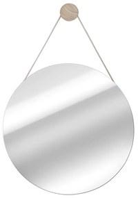 Specchio NORDIK BARBIER tondo in legno rivestito rovere Ø 55 cm INSPIRE