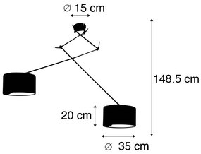 Lampada a sospensione intelligente nera con paralume 35 cm verde incl. 2 WiFi A60 - Blitz