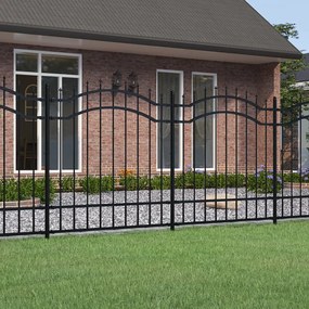 Recinzione Da Giardino Con Punta A Lancia Nera 165cm Acciaio /