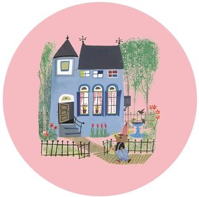 KEK Amsterdam Carta da parati panoramica Bear Blue House - Multicolor - Durchmesser 1,9m