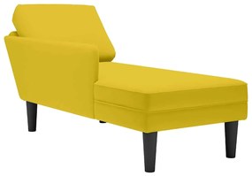 Sdraio Con Cuscino E Bracciolo Destro İn Velluto Giallo /