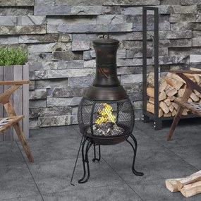 Stufa Da Giardino Con Attizzatoio 39x39x90 Cm İn Acciaio /