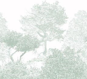 Sian Zeng Carta da parati panoramica Hua Trees - Dusty Green