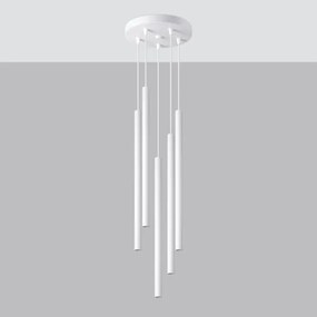 Sollux SL.1175 - Lampadario a sospensione con filo PASTELO 5xG9/8W/230V bianco