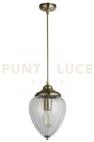Pendente mosca - metallo ottone anticato e vetro rigato