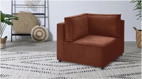 Parte divano componibile color mattone (con composizione variabile) con rivestimento in velluto a coste Nihad modular – Bobochic Paris