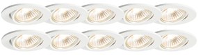 Set di 10 faretti incassati orientabili bianchi - Cisco