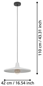 Eglo 900833 - Lampadario a sospensione con filo MINIERE 1xE27/40W/230V