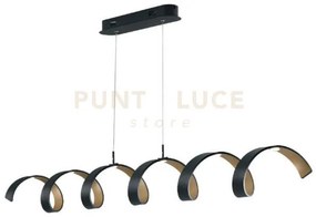 Lampadario a sospensione spirale led helix nera e oro 30w 2520lm 30...