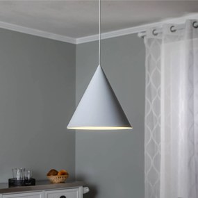 TK Lighting Lampada a sospensione Cono, bianco, Ø 32 cm, acciaio, 1 luce