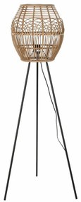 LAMPADA DA PAVIMENTO METALLO IN RATTAN NATURALE 50X50X128