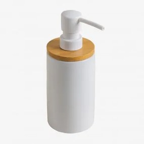 Dispenser per sapone in ceramica e bambù Elvan Bianco - Sklum