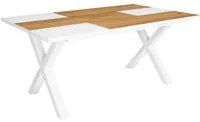 Tavolo da pranzo 8 posti 167x90 cm con gambe in legno a X stile moderno colore piano Rovere e colore gambe Bianco