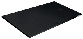 Piatto doccia in resina Strato nero L 180 x L 70 x H 3.2 cm opaco effetto pietra