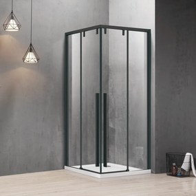 Box doccia 90x120 profili neri doppio scorrevole vetro 8mm | KSA1000B - KAMALU