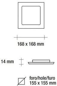 Blair pannello led quadro bianco