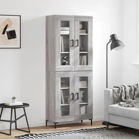 Credenza Grigio Sonoma 69,5x34x180 Cm İn Legno Multistrato /