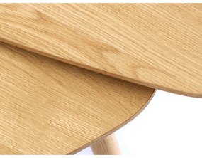 Tavolini in rovere decorato in colore naturale in set di 2 pezzi 70x100 cm Adda - Unique Furniture