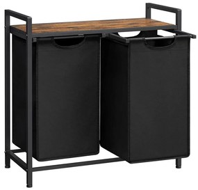 Cesto porta biancheria REX marrone/nero