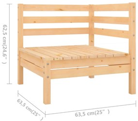 Set Salotto da Giardino 11 pz in Legno Massello di Pino