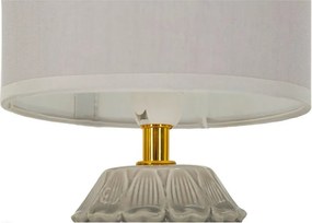 Lampada da tavolo beige in ceramica con paralume in tessuto (altezza totale 30,5 cm) Pigny – Mauro Ferretti