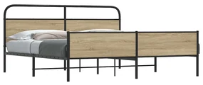 Giroletto Senza Materaso İn Metallo Rovere Fumo 193x203 Cm /