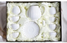 Set da caffè in porcellana, 15 pezzi, bianco