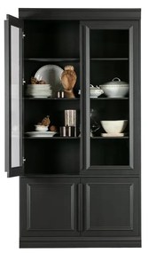 Vetrina nera in pino massiccio 110x215x44 cm Organize – WOOOD