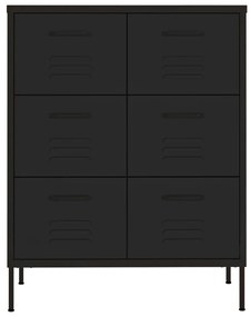 Cassettiera nera 80x35x101,5 cm in acciaio