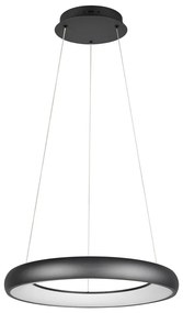 Lampadario nero opaco a LED dimmerabile con paralume in metallo ø 62 cm Cardona - Trio