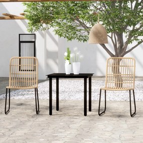 Set mobili da pranzo da giardino 3 pz rovere