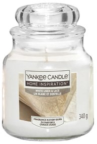 White Linen Lace, candela in giara media Yankee Candle