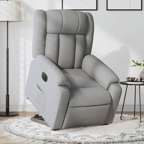 Poltrona Reclinante Alzapersona Elettrica Grigio Chiaro Tessuto /