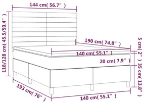 Giroletto a Molle con Materasso Blu 140x190 cm in Tessuto