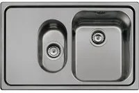 Lavello incasso 2 vasche e gocciolatoio sinistro 79x50 Smeg SP7915SN acciaio inox nero