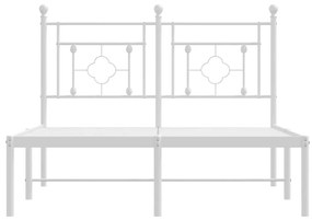 Giroletto con testiera in metallo bianco 120x200 cm