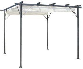 Pergola Da Giardino Tetto Retrattile Bianco Crema 3x3 M Acciaio /
